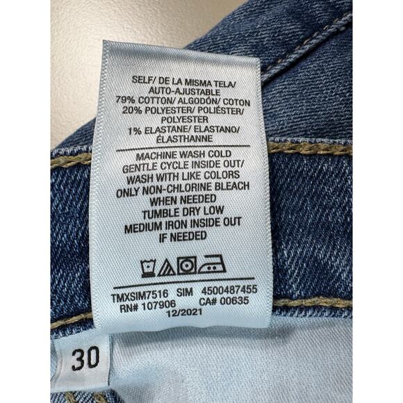 Hudson Natalie Mid-Rise Slim Boyfriend Jean 30 Medium Wash Cuffed Crop Stretch - Picture 8 of 15